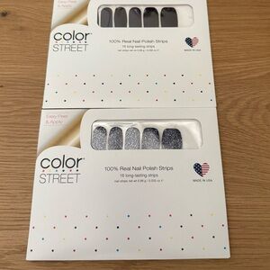 Color Street Nail Polish Strips - Black and Silver